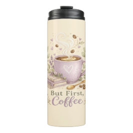 Garrafa Térmica Café Aquarela Lavanda Aconchegante
