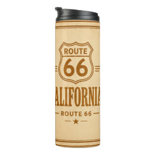 Garrafa Térmica Café de Viagem Vintage Rota 66 Califórnia