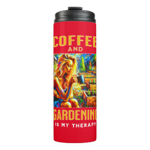 Garrafa Térmica Café e jardinagem é minha terapia