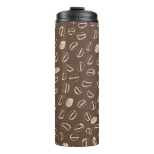 Garrafa Térmica Café feijão cartoon puxado à mão