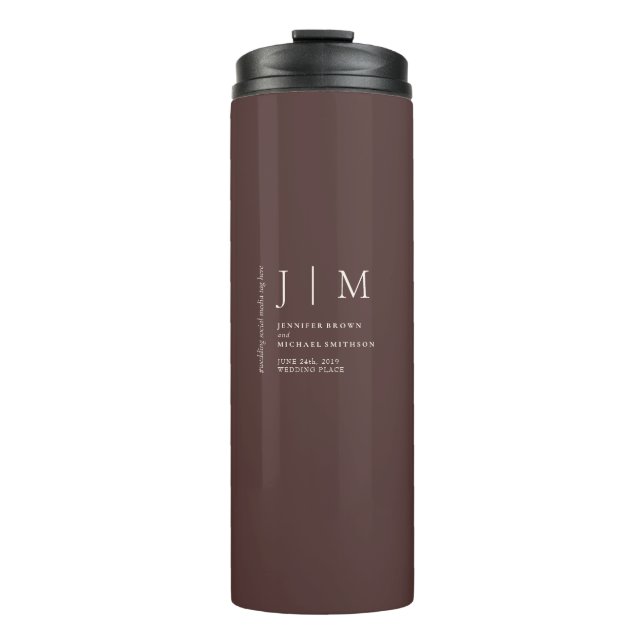 Garrafa Térmica Café moderno formal marrom chocolate (Frente)