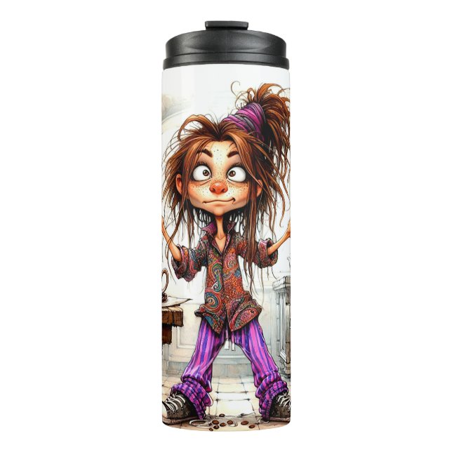 Garrafa Térmica Café Quirky Lady Good Luck Thermtumbler (Frente)