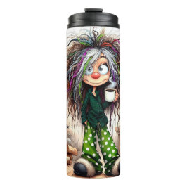 Garrafa Térmica Café Quirky Lady Quase Humana Tumbler Térmico