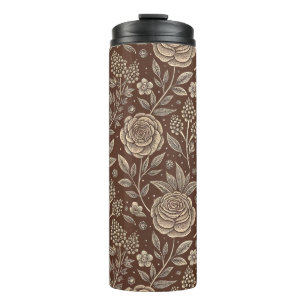Garrafa Térmica Cafe Rosa Wild Floral Pattern