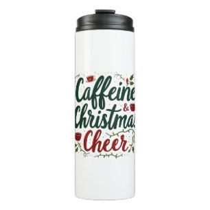 Garrafa Térmica Cafeína e Amantes de Café de Natal