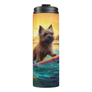 Garrafa Térmica Cairn Terrier Beach Surfing Painting