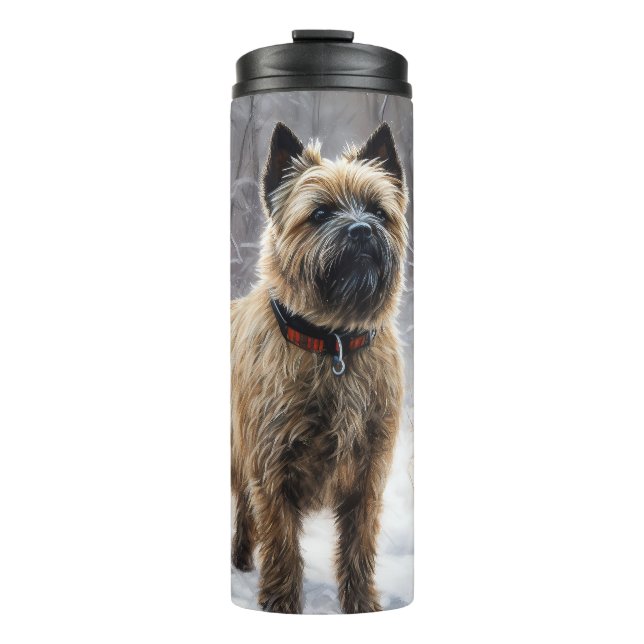 Garrafa Térmica Cairn Terrier Deixe Nevar Natal (Frente)