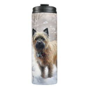 Garrafa Térmica Cairn Terrier Deixe-o nevar no Natal