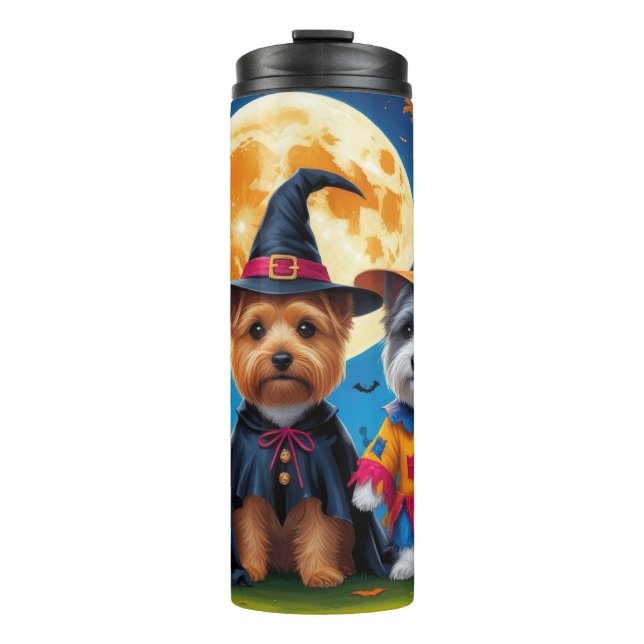 Garrafa Térmica Cairn Terrier Dogs Pumpkin Halloween Engraçado (Frente)