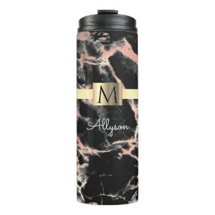 Garrafa Térmica Caixa Dourada, Nome e Monograma do Mármaco Dourado