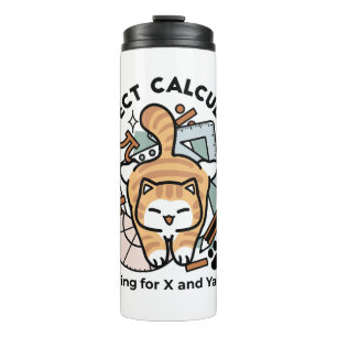 Garrafa Térmica Cálculos Perfeitos – Design de Gato de Matemática 