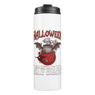 Garrafa Térmica Caldeirão Alado de Morcego de Halloween Bruxa Voad