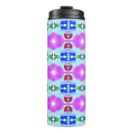 Garrafa Térmica Caleidoscópio Flor de Azul