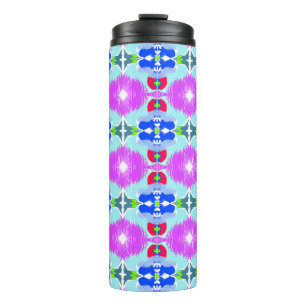 Garrafa Térmica Caleidoscópio Flor de Azul