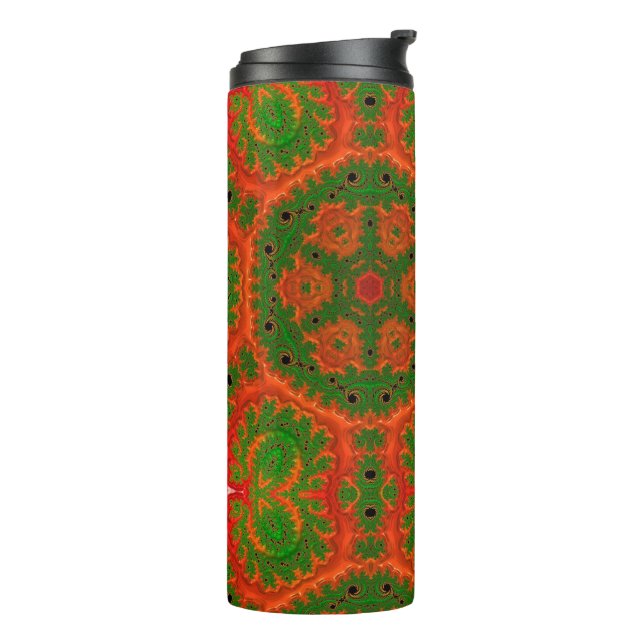 Garrafa Térmica Caleidoscópio térmico laranja e verde Tumbler (Giro à esquerda)