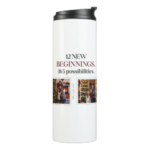 Garrafa Térmica Calendário de Colagem de Fotos da Família Elegant 