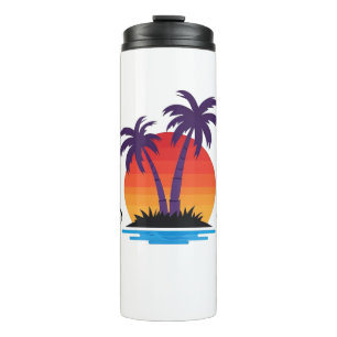 Garrafa Térmica Cali Vibes Sunset Palm Tumbler Térmico Mug