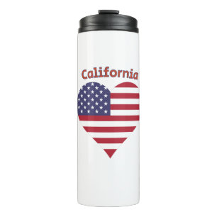 Garrafa Térmica California American Flag Heart