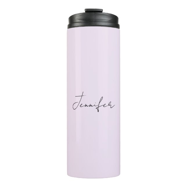 Garrafa Térmica Caligrafia de Cores Pastéis Elegante Simples Nome (Frente)