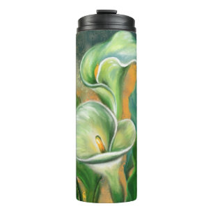 Garrafa Térmica Calla Lily Flower Thermal Tumbler Painting