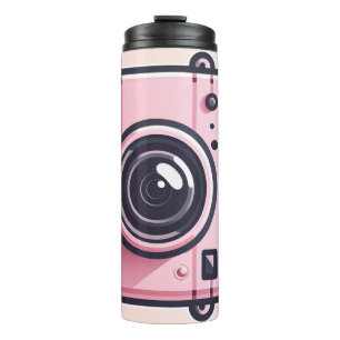 Garrafa Térmica Câmera Fotográfica Pink Snapshot Shoot Fashion Mod