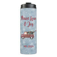 Caminhão de Brinquedo Vermelho Vintage com uma árv