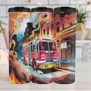 Garrafa Térmica Caminhão de Fogo em Resposta a Emergência