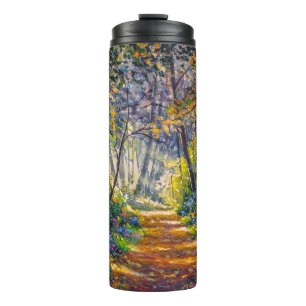 Garrafa Térmica Caminho do Impressionismo: Aquarela da Floresta En