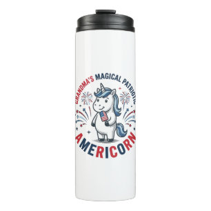 Garrafa Térmica Camisa Avó Patriota Americorn Unicórnio Design_1