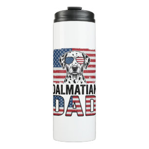 Garrafa Térmica Camisa de Cão Patriótica Vintage de Pai Dálmata De
