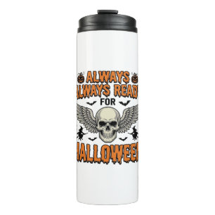 Garrafa Térmica Camisa de Caveira de Halloween Gravura Vintage Cit