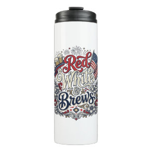 Garrafa Térmica Camisa de Cerveja Patriótica Vermelho Branco & Cer