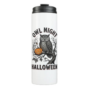 Garrafa Térmica Camisa de Coruja de Halloween Desenho de Pássaro A