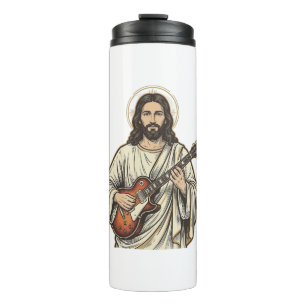 Garrafa Térmica Camisa de Desenho de Gravura de Guitarrista Sagrad