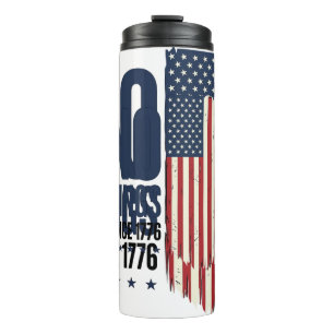 Garrafa Térmica Camisa de Design de Bandeira Patriótica Sem Reis D