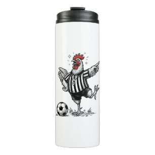 Garrafa Térmica Camisa de Galinha Engraçada de Futebol Gravura Vin