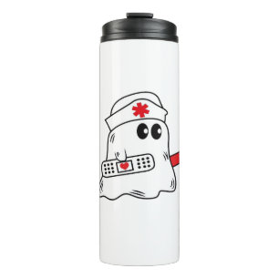 Garrafa Térmica Camisa de halloween de enfermeira de dois tripulan