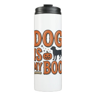 Garrafa Térmica Camisa de Halloween Vintage Dog Is My Boo Design_1