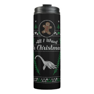 Garrafa Térmica Camisa De Natal Do Monstro Da Loch Ness
