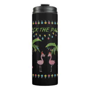 Garrafa Térmica Camisa De Palmas - Camisa Flamingo Xmas