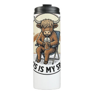 Garrafa Térmica Camisa de Vaca de Beisebol com Mascote de Café Gel