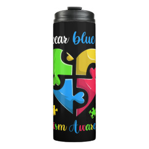 Garrafa Térmica Camisa Engraçada De Consciência Do Autismo Para