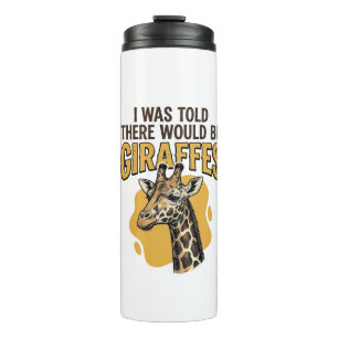 Garrafa Térmica Camisa engraçada de girafa com desenho vintage_1