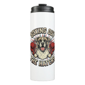 Garrafa Térmica Camisa engraçada do cão de boxeador boxeando os od