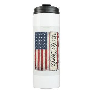 Garrafa Térmica Camisa Patriótica Vintage We the People Flag Desig