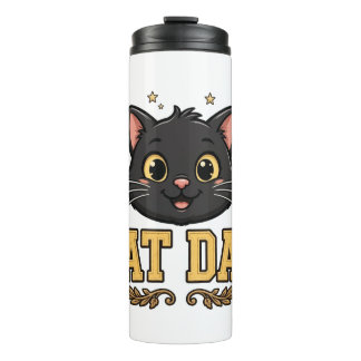 Garrafa Térmica Camisa Preta de Presente para Pai de Gato