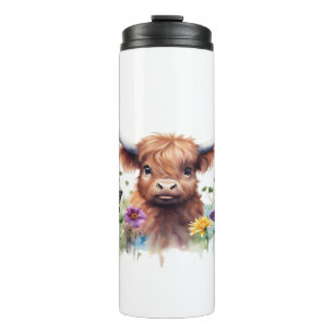 Garrafa Térmica Camisa-T Clássica Vaca-Bebê de Longa Altura