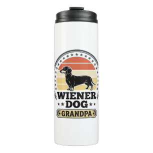 Garrafa Térmica Camisa Vintage Wiener Dog Grandpa Dachshund Design