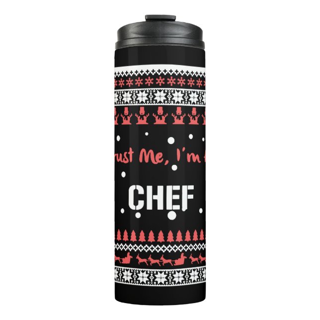 Garrafa Térmica Camisas de Natal de Chef (Frente)