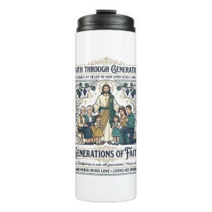 Garrafa Térmica Camiseta Árvore Genealógica de Jesus Fé Desenho